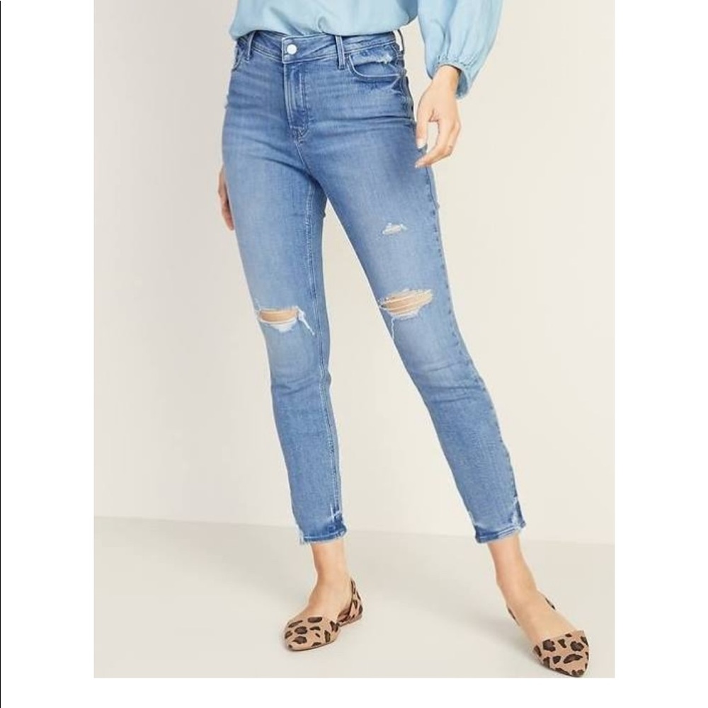 High rise stretchy skinny jeans